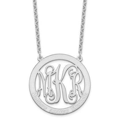 Sterlingsilber Silber/rhodiniert Groß Familie Monogramm Halskette