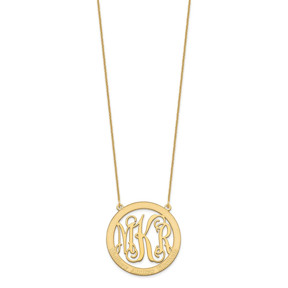 14K Gelbgold Groß Familie Monogramm Halskette