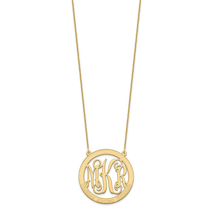 14K Gelbgold Groß Familie Monogramm Halskette