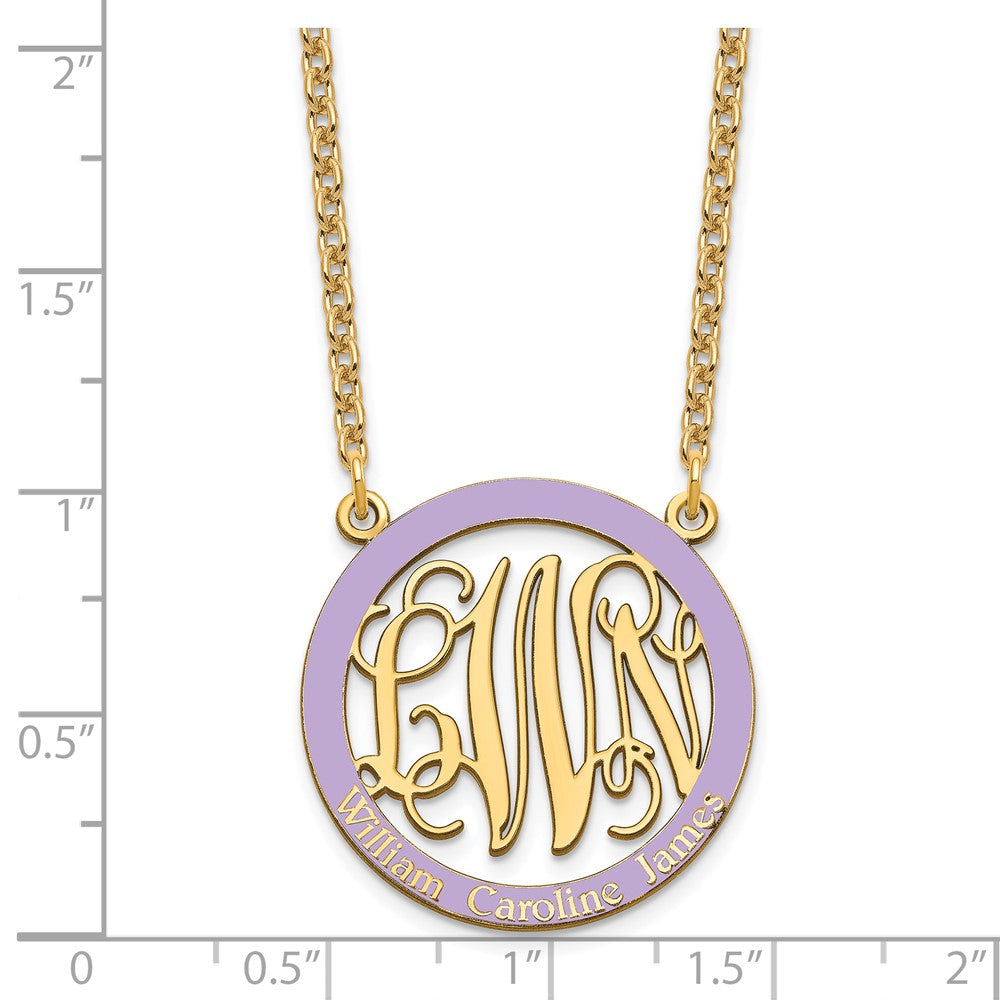 Vergoldet Klein Familie Monogramm Epoxid Halskette
