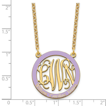Vergoldet Klein Familie Monogramm Epoxid Halskette
