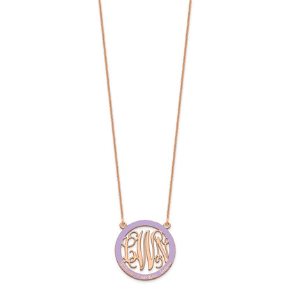 14K Roségold Klein Familie Monogramm Epoxid Halskette