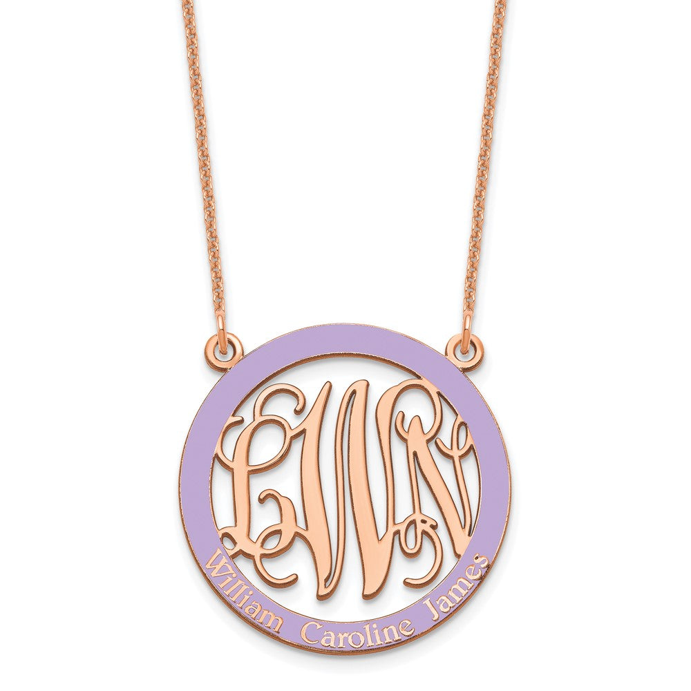 14K Roségold Klein Familie Monogramm Epoxid Halskette