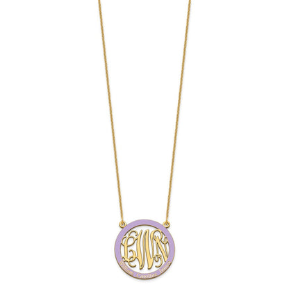 14K Gelbgold Klein Familie Monogramm Epoxid Halskette