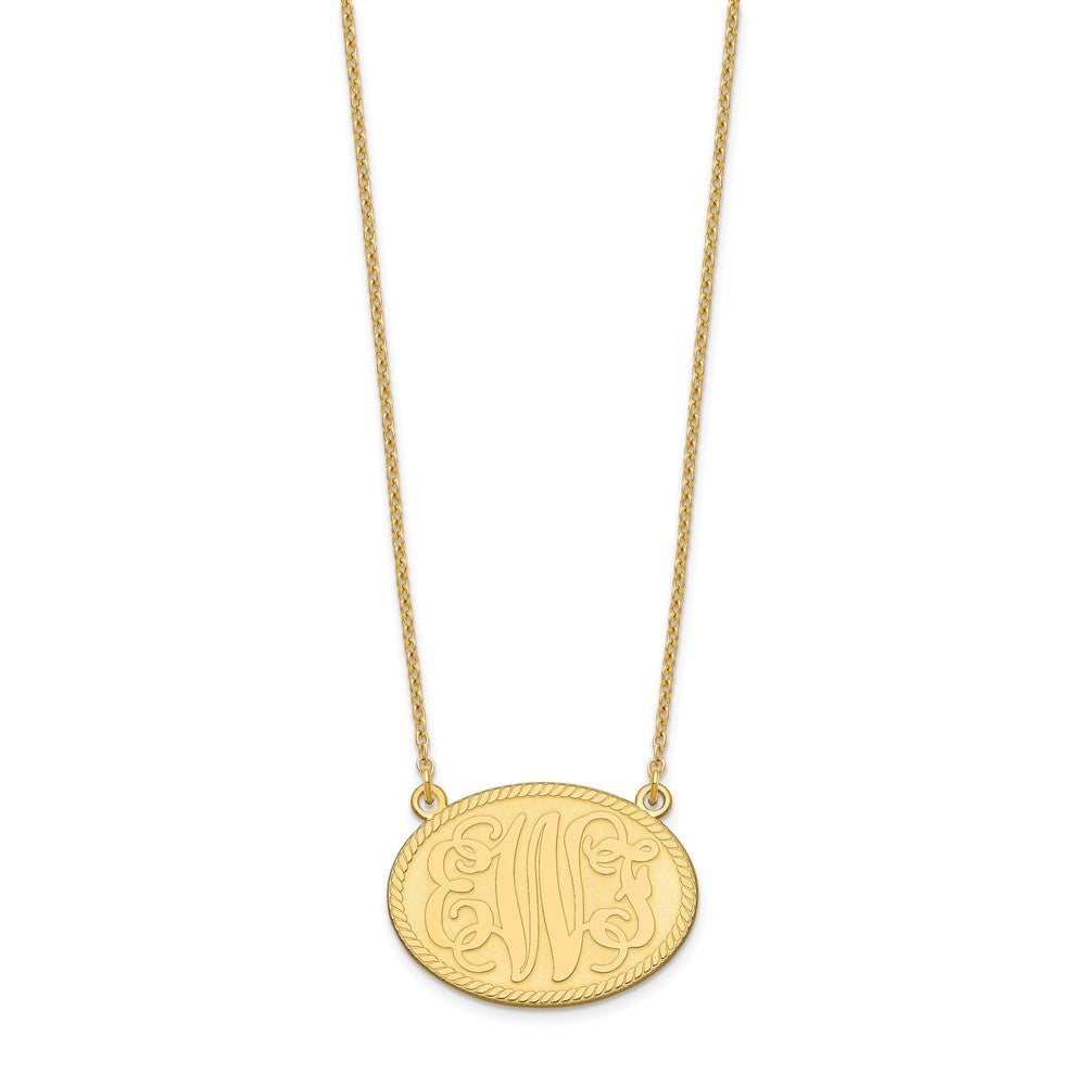 Vergoldet Sterlingsilber /gold Gebürstet Monogramm Halskette