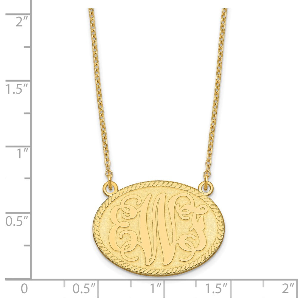 Vergoldet Sterlingsilber /gold Gebürstet Monogramm Halskette