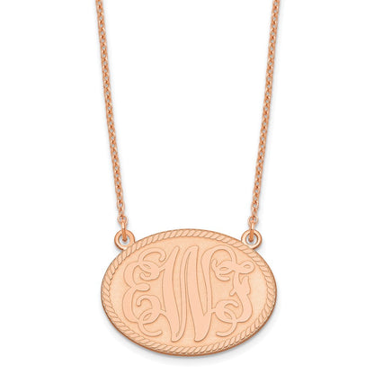 Roségoldbeschichtet Sterlingsilber /rose Gebürstet Monogramm Halskette