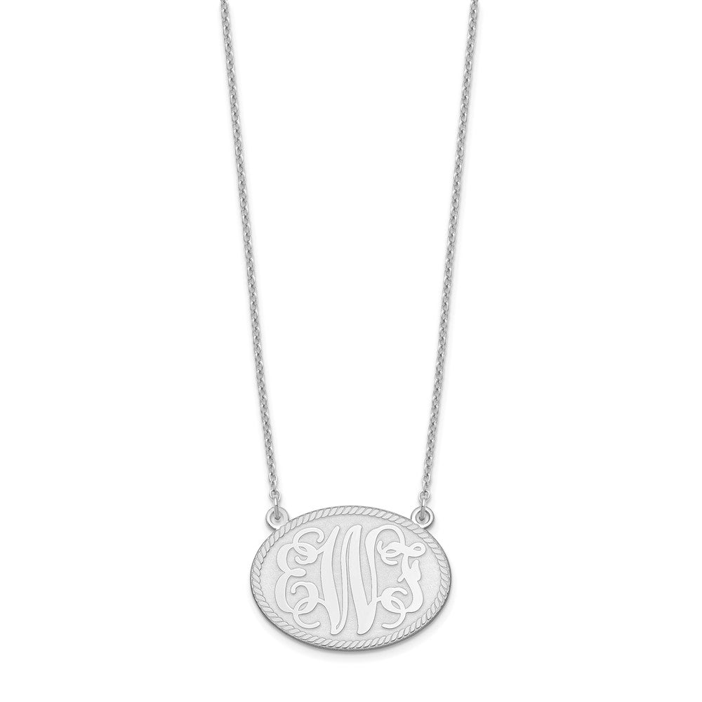 Sterlingsilber Silber/rhodiniert Gebürstet Monogramm Halskette