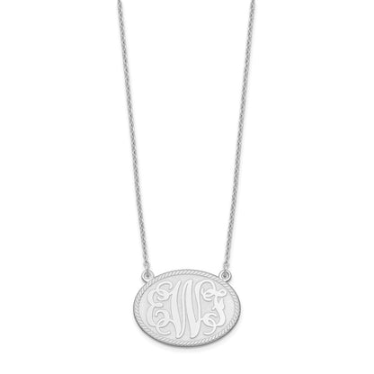 Sterlingsilber Silber/rhodiniert Gebürstet Monogramm Halskette