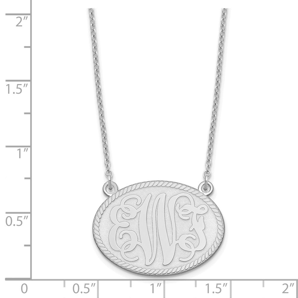 Sterlingsilber Silber/rhodiniert Gebürstet Monogramm Halskette
