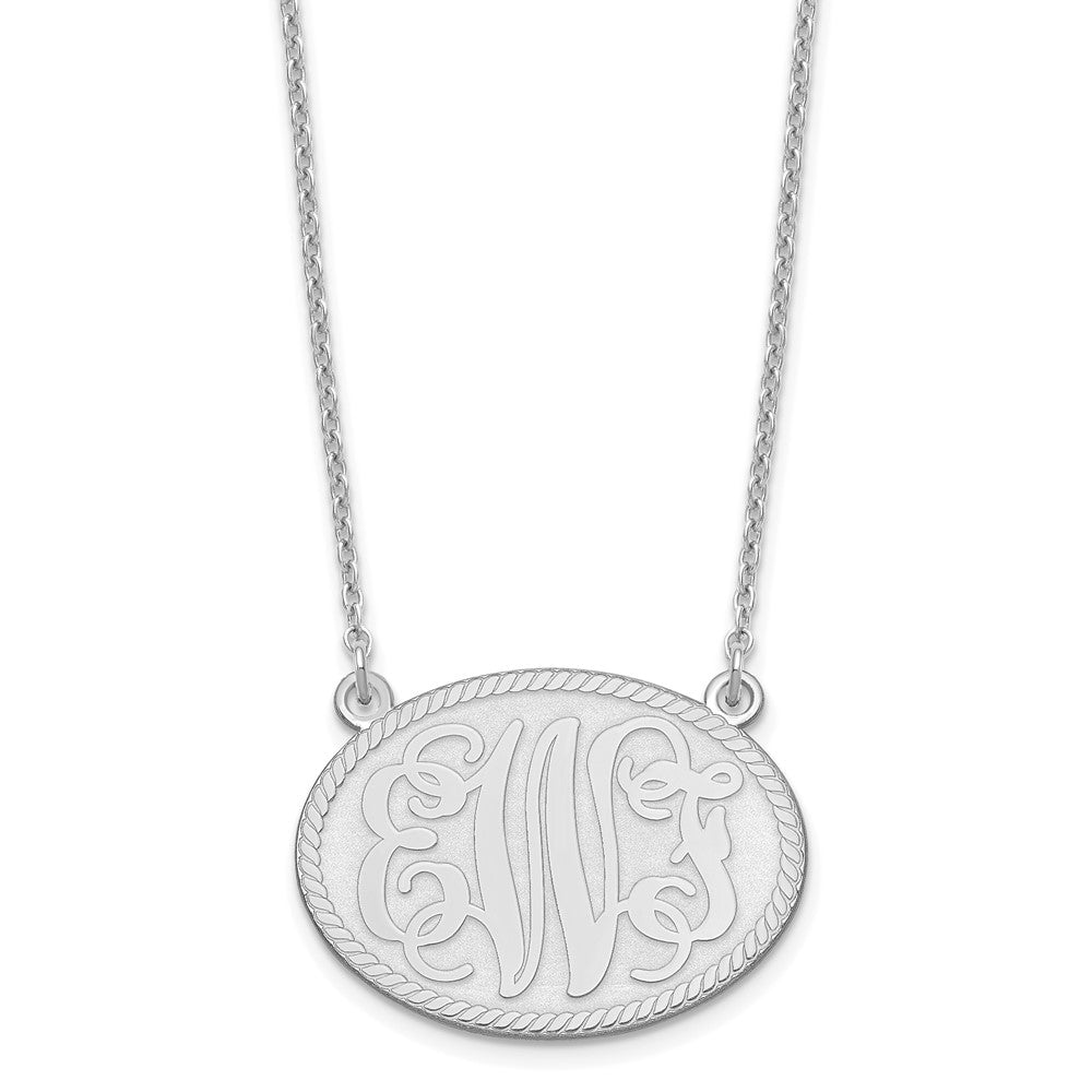Sterlingsilber Silber/rhodiniert Gebürstet Monogramm Halskette