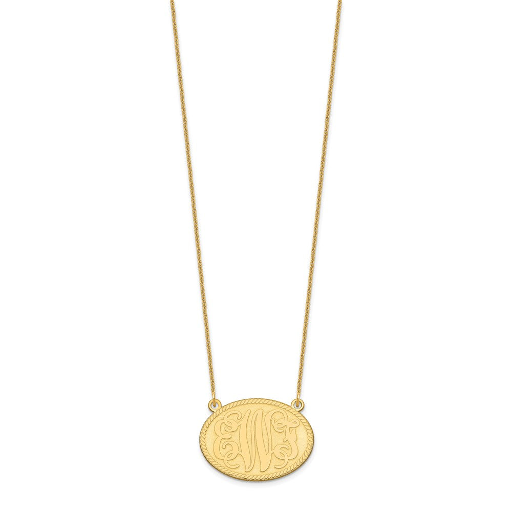 14K Gelbgold Gebürstet Monogramm Halskette