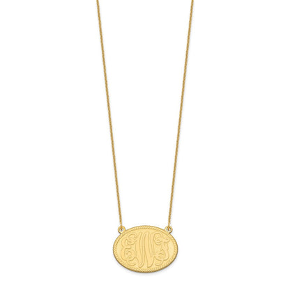 14K Gelbgold Gebürstet Monogramm Halskette