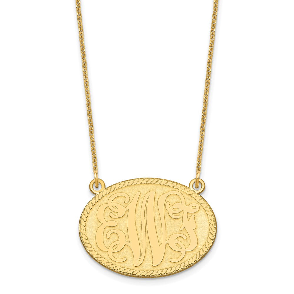 14K Gelbgold Gebürstet Monogramm Halskette