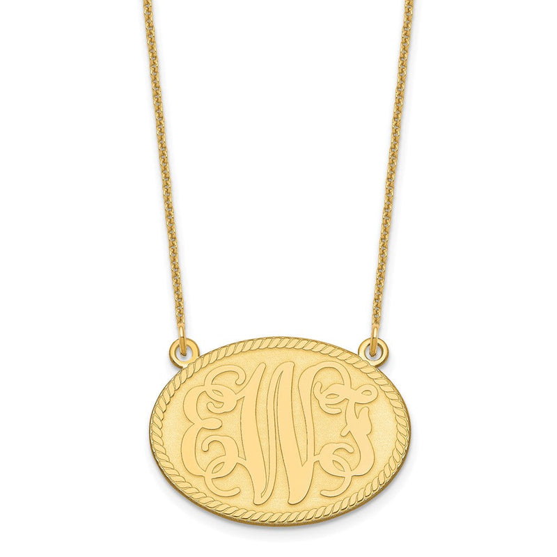 14K Gelbgold Gebürstet Monogramm Halskette