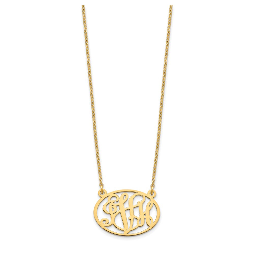 Vergoldet Sterlingsilber /gold Oval Monogramm Halskette