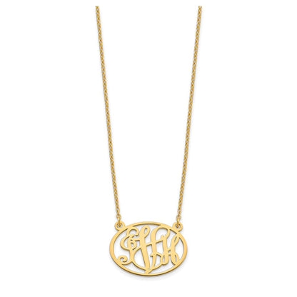 Vergoldet Sterlingsilber /gold Oval Monogramm Halskette