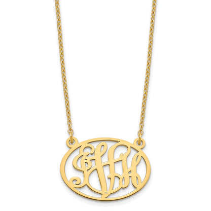 Vergoldet Sterlingsilber /gold Oval Monogramm Halskette