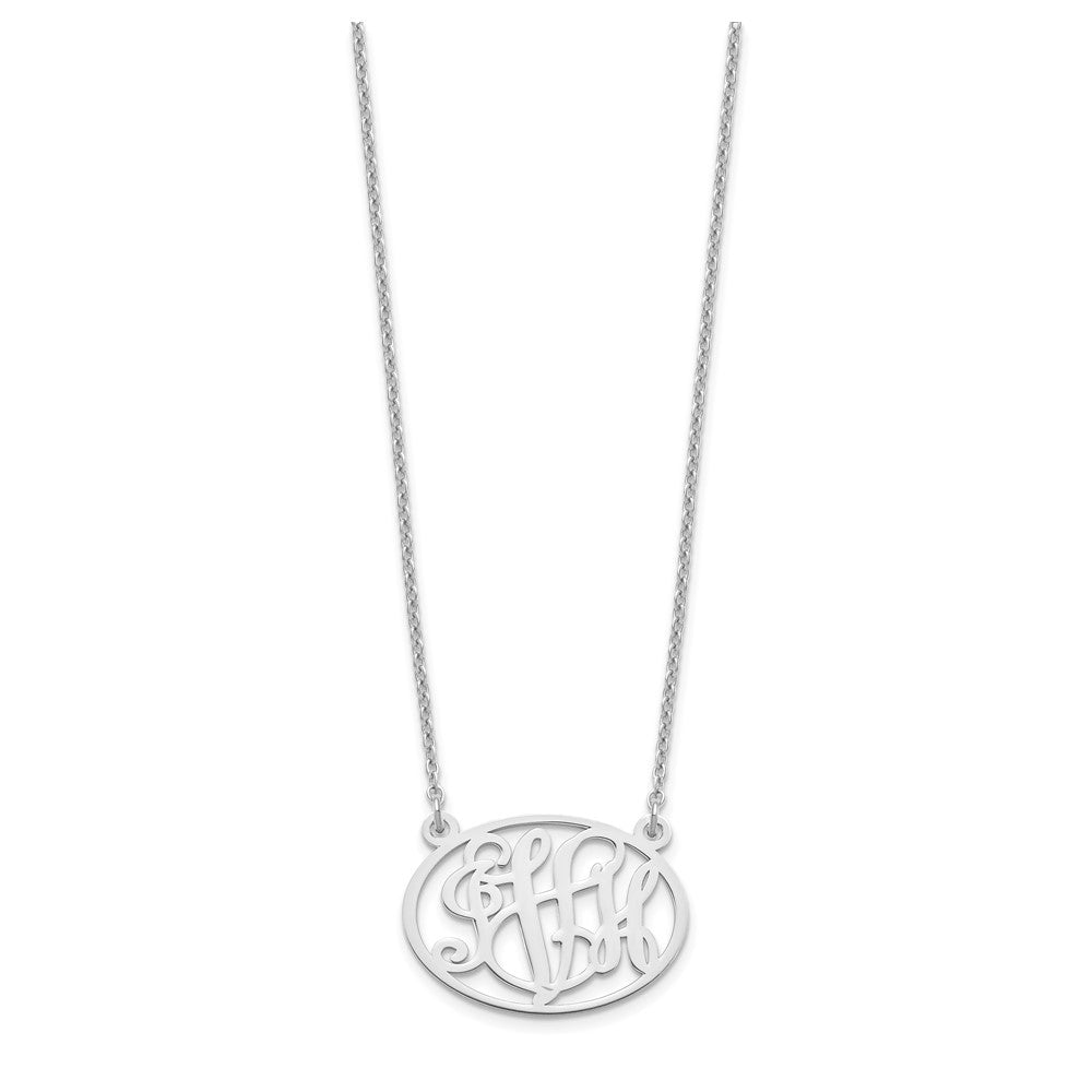 Sterlingsilber Silber/rhodiniert Oval Monogramm Halskette
