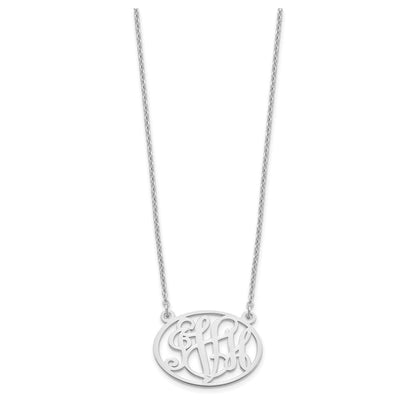 Sterlingsilber Silber/rhodiniert Oval Monogramm Halskette