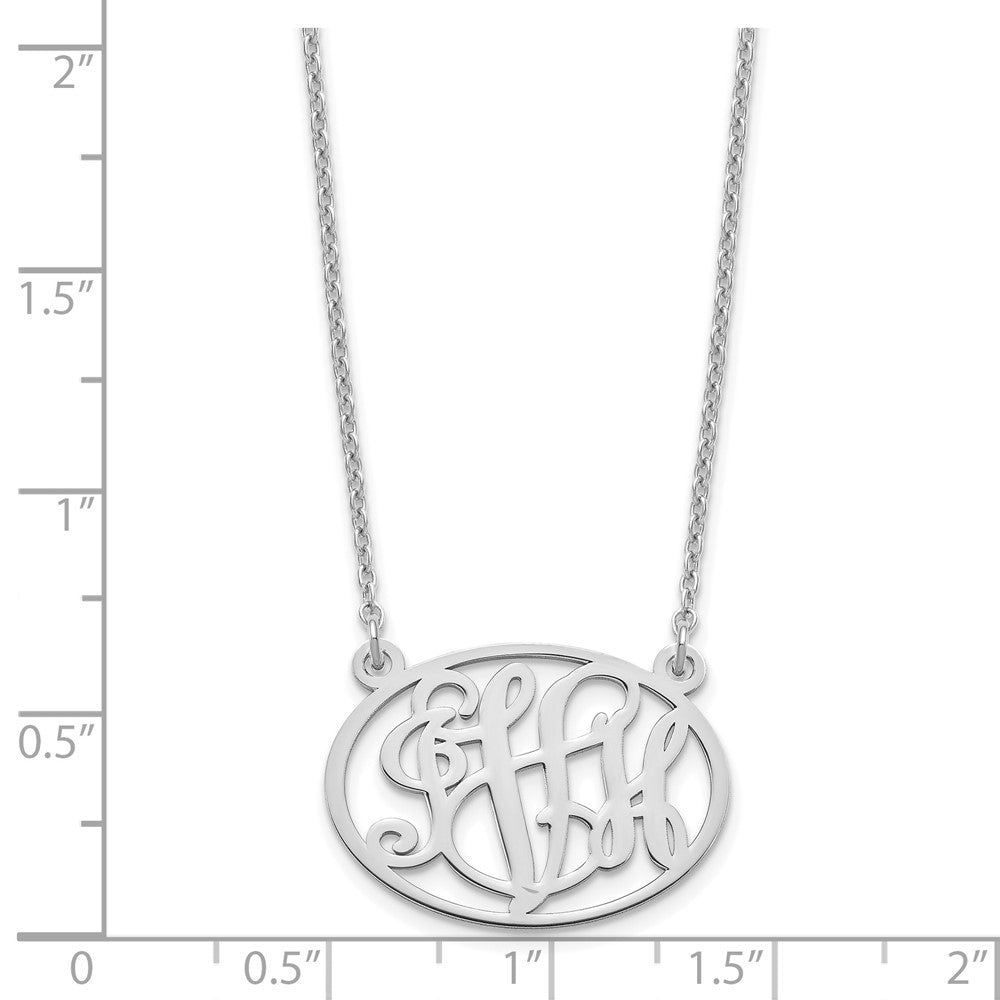 Sterlingsilber Silber/rhodiniert Oval Monogramm Halskette