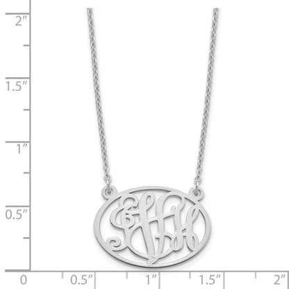 Sterlingsilber Silber/rhodiniert Oval Monogramm Halskette