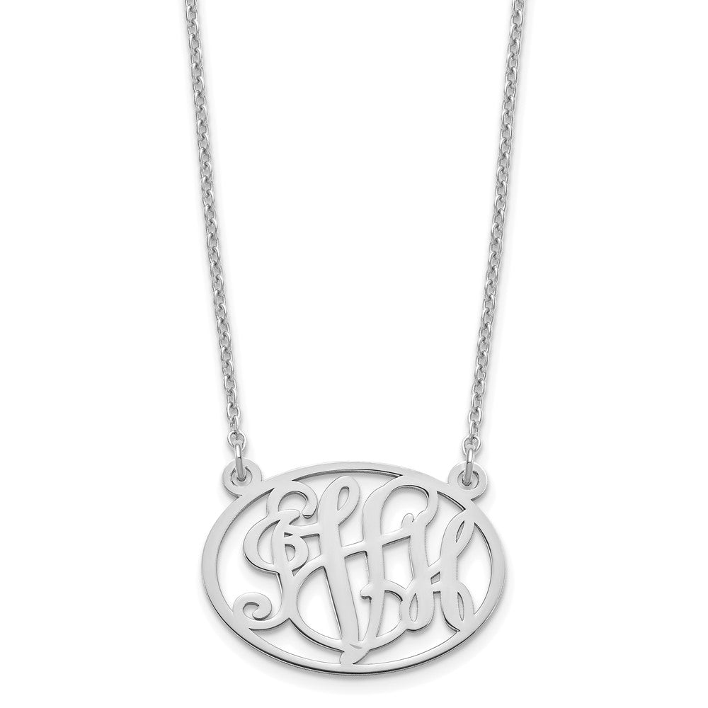Sterlingsilber Silber/rhodiniert Oval Monogramm Halskette