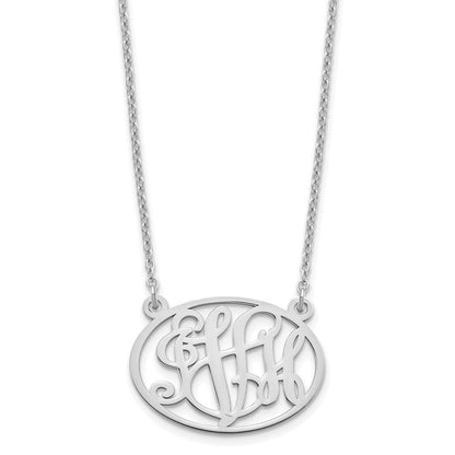 Sterlingsilber Silber/rhodiniert Oval Monogramm Halskette
