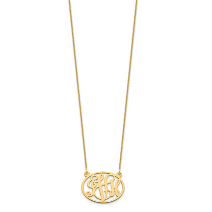 14K Gelbgold Oval Monogramm Halskette