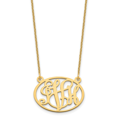 14K Gelbgold Oval Monogramm Halskette