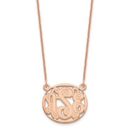 14K Roségold Geätzt Oval Monogramm Halskette