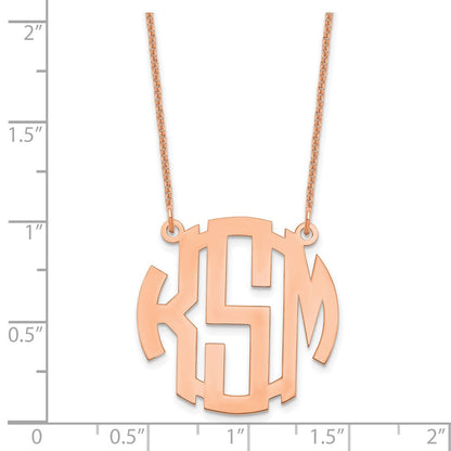 14K Roségold Klein Rund Monogramm Halskette