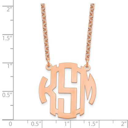 Roségoldbeschichtet Sterlingsilber /rose Klein Rund Monogramm Halskette