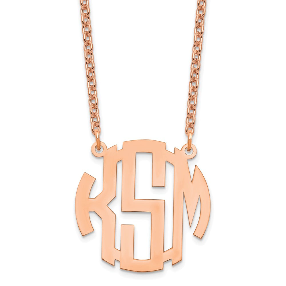 Roségoldbeschichtet Sterlingsilber /rose Klein Rund Monogramm Halskette