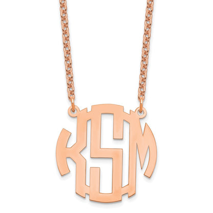 Roségoldbeschichtet Sterlingsilber /rose Klein Rund Monogramm Halskette