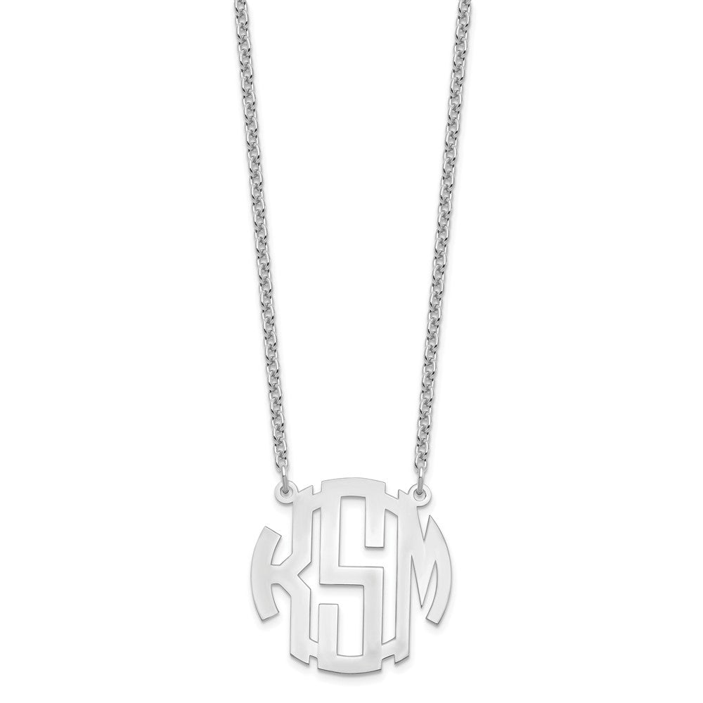 Sterlingsilber Silber/rhodiniert Klein Rund Monogramm Halskette