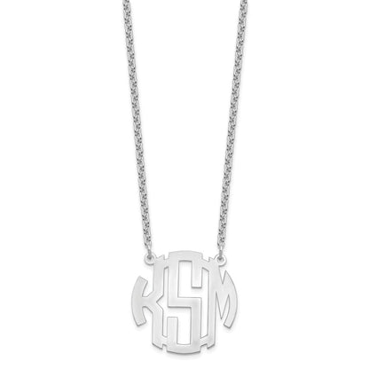 Sterlingsilber Silber/rhodiniert Klein Rund Monogramm Halskette