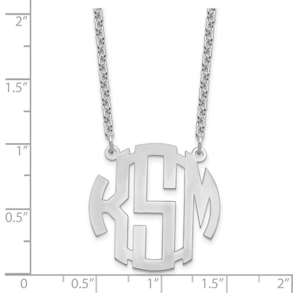 Sterlingsilber Silber/rhodiniert Klein Rund Monogramm Halskette