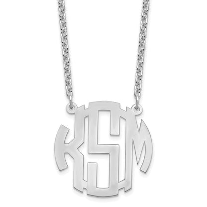 Sterlingsilber Silber/rhodiniert Klein Rund Monogramm Halskette