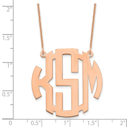 14K Roségold Groß Rund Monogramm Halskette