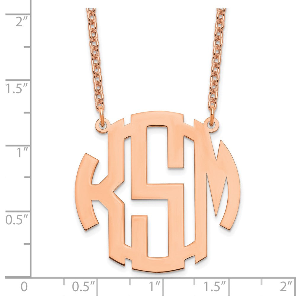 Roségoldbeschichtet Sterlingsilber /rose Rund Monogramm Halskette