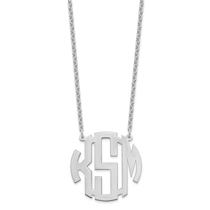 Sterlingsilber Silber/rhodiniert Rund Monogramm Halskette