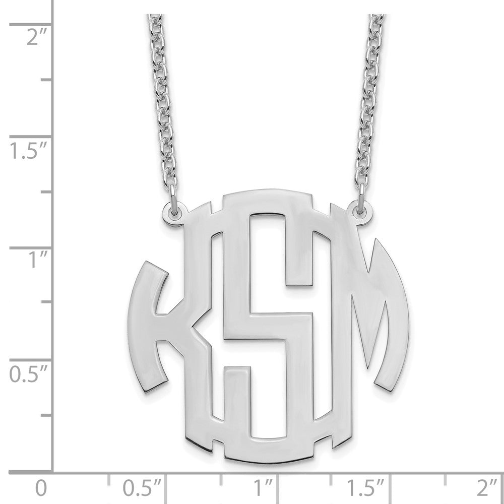 Sterlingsilber Silber/rhodiniert Rund Monogramm Halskette