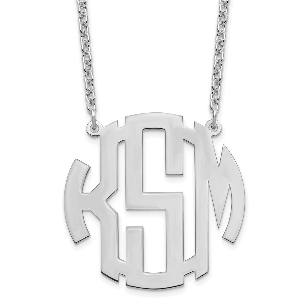 Sterlingsilber Silber/rhodiniert Rund Monogramm Halskette