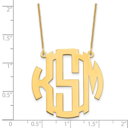 14K Gelbgold Rund Monogramm Halskette