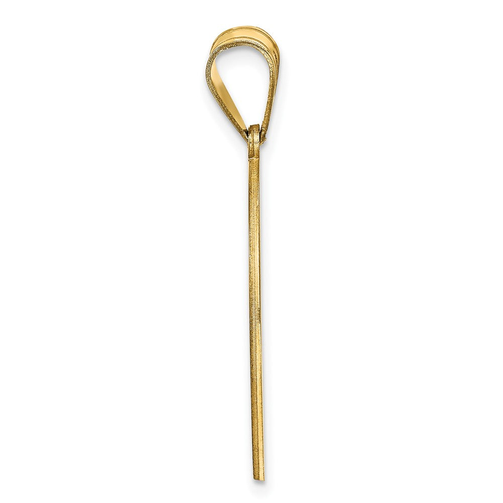 14K Gelbgold Rund Block Buchstabe Monogramm Anhänger