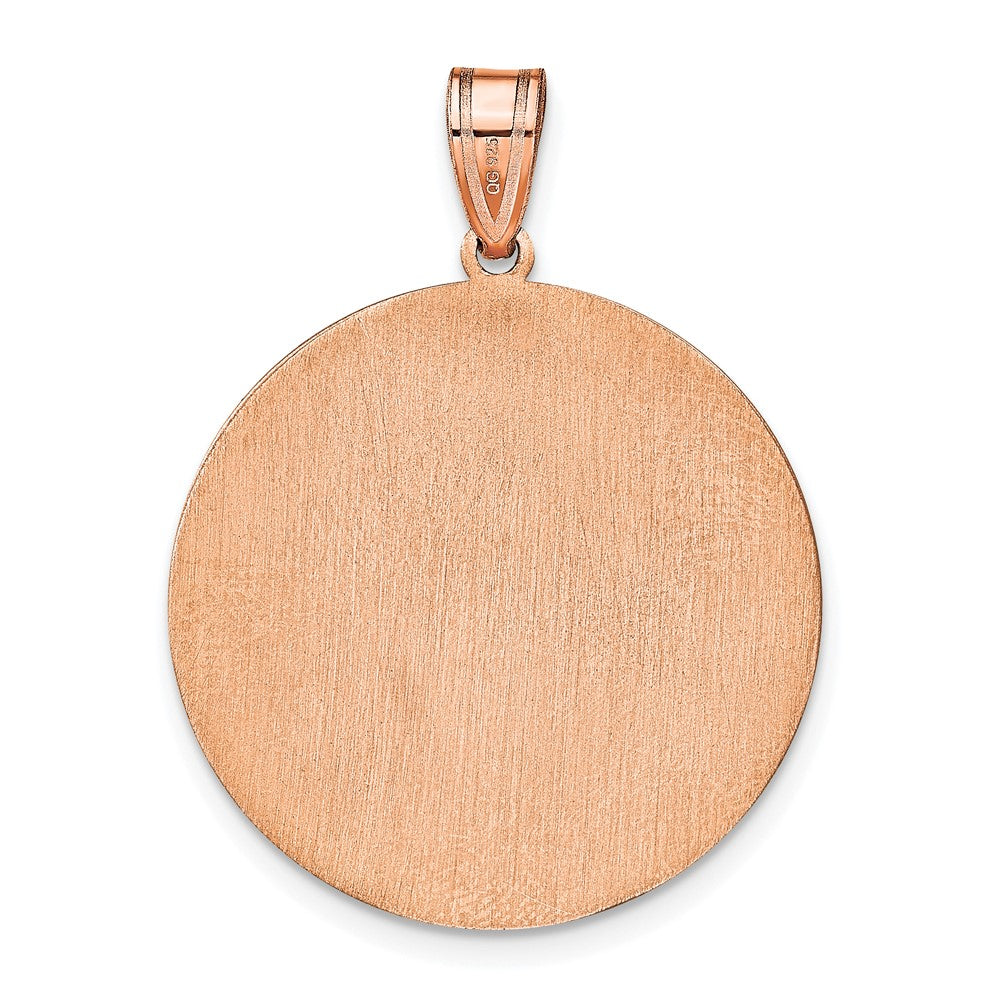 14K Roségold Rund Block Buchstabe Monogramm Anhänger