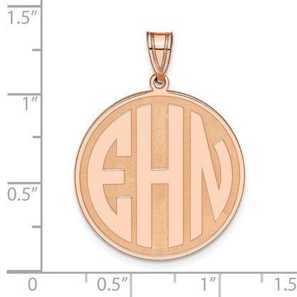 14K Roségold Rund Block Buchstabe Monogramm Anhänger
