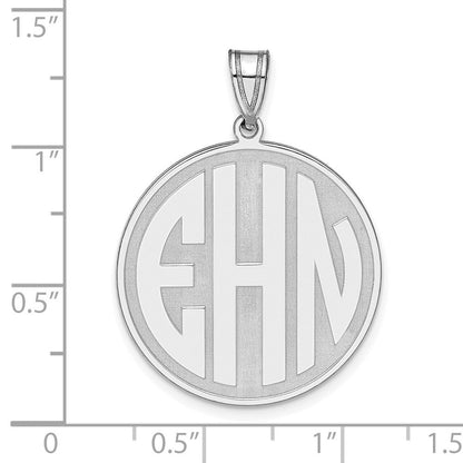 Sterlingsilber Silber/rhodiniert Rund Block Buchstabe Monogramm Anhänger
