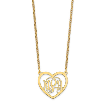 Vergoldet Sterlingsilber /gold Monogramm Herz Halskette